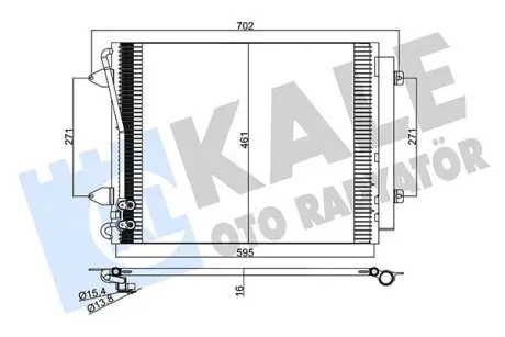 376100 Радиатор кондиционера CC,Passat 07- KALE OTO RADYATOR подбор по vin на Brocar