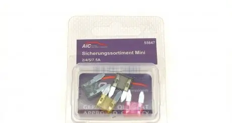 55647 Комплект предохранителей (Мини) (2A/4A/5A/7.5A) AIC підбір по vin на Brocar