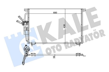 345810 Радиатор кондиционера Omega B 94- KALE OTO RADYATOR подбор по vin на Brocar