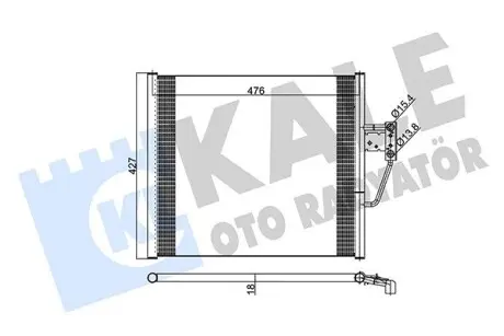 343055 Радиатор кондиционера 5 E39 96- KALE OTO RADYATOR підбір по vin на Brocar