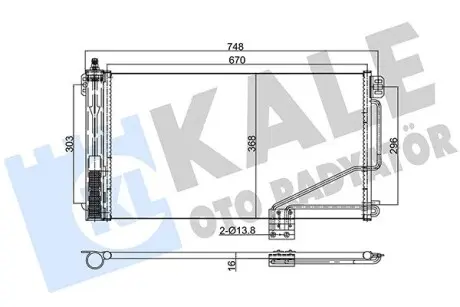 387800 Радіатор кондиціонера W203 00- KALE OTO RADYATOR підбір по vin на Brocar