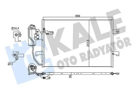 353050 Радиатор кондиционера W168 00- KALE OTO RADYATOR подбор по vin на Brocar