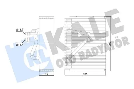 352965 Випарник Vectra B 99- KALE OTO RADYATOR підбір по vin на Brocar