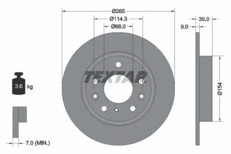 92324703 TARCZA HAM. MAZDA T. CX-30 2,0 HYBRID 20- TEXTAR подбор по vin на Brocar