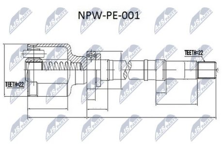 NPWPE001 Шарнір рівних кутових швидкостей NTY підбір по vin на Brocar