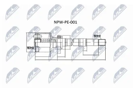 NPWPE001 Шарнір рівних кутових швидкостей NTY підбір по vin на Brocar