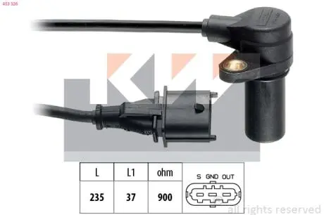 453326 453 326 KW Датчик р / вала, к / вала (аналог EPS 1.953.326/Facet 9.0326) KW підбір по vin на Brocar
