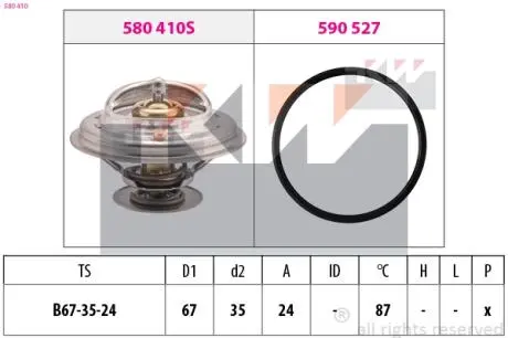 580410 580 410 KW Термостат (аналог EPS 1.880.410/Facet 7.8410) KW подбор по vin на Brocar