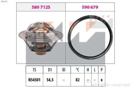 580712 580 712 KW Термостат (аналог EPS 1.880.712/Facet 7.8712) KW підбір по vin на Brocar