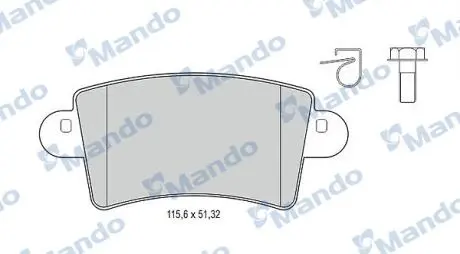 MBF015027 MBF015027 MANDO Гальмівні колодки до дисків MANDO підбір по vin на Brocar