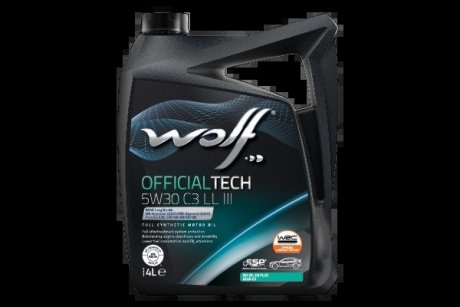 1048180 OFFICIALTECH 5W30 C3 LL III 4Lx4 (NEW) Wolf підбір по vin на Brocar