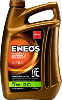 EU0021301N Олія ДВЗ 0W-20 ENEOS ULTRA API SM, ILSAC GF-5, 4л, синт. Eneos підбір по vin на Brocar
