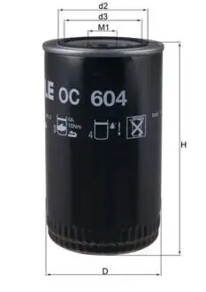 OC604 Оливний фільтр MAHLE / KNECHT підбір по vin на Brocar