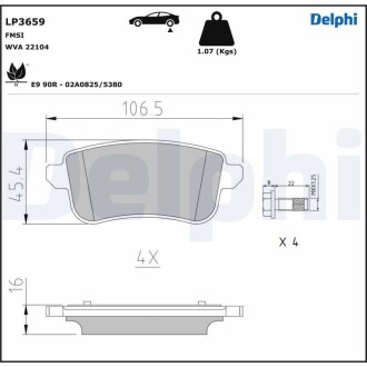 LP3659 Klocki ham. NISSAN/RENAULT Juke // Clio DELPHI подбор по vin на Brocar