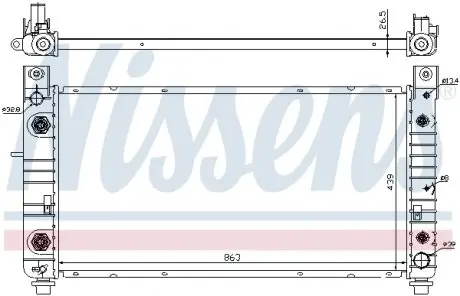 69091 Радиатор, охлаждение двигателя NISSENS підбір по vin на Brocar