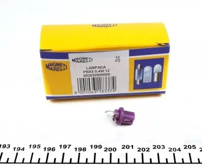 002052900000 Автолампа PBX5 MAGNETI MARELLI 002052900000 MAGNETI MARELLI підбір по vin на Brocar