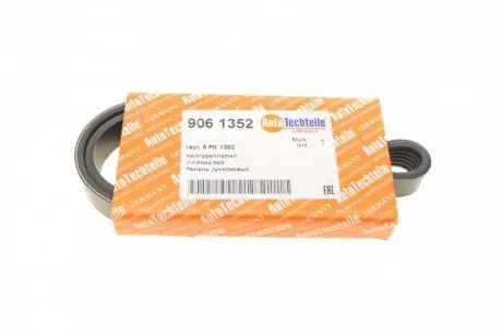 9061352 Ремінь генератора Peugeot Bipper/Expert/Partner 1.4/1.6HDI 07-/Ford Focus/Mondeo 2.0 18- (6PK1352) AUTOTECHTEILE підбір по vin на Brocar