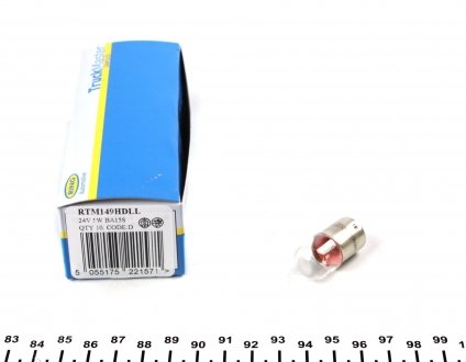 RTM149HDLL Автолампа R5W 24V 5W BA15s (SCC) Truckmaster Heavy Duty/Long Life Ring підбір по vin на Brocar