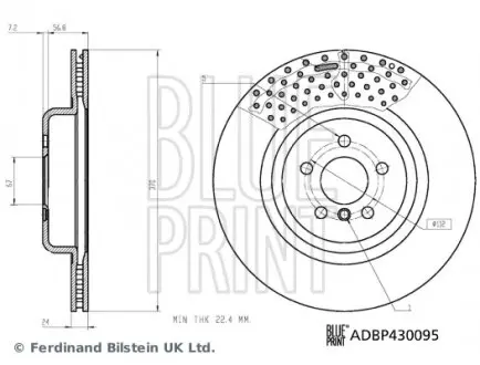 ADBP430095 TARCZA HAM. BMW T. 7/8/X4/X5 2,0-4,4 15- BLUE PRINT подбор по vin на Brocar