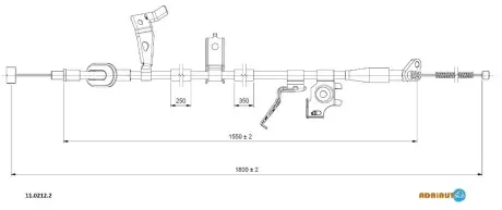1102122 SUZUKI Трос ручного тормоза прав.SX4 06- ADRIAUTO подбор по vin на Brocar