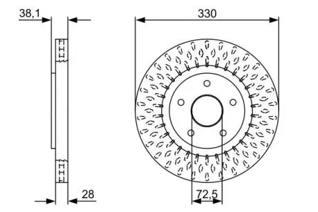 0986479V85 Гальмівний диск BOSCH підбір по vin на Brocar