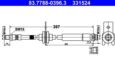 83778803963 PRZEWÓD HAM. ELAST. FORD T. FOCUS 11- LE/PR ATE підбір по vin на Brocar