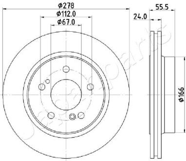 DP0506 Тормозной диск задн.W124/203/210 3.6/4.2 JAPANPARTS підбір по vin на Brocar