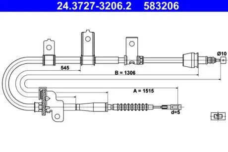 24372732062 Трос, стояночная тормозная система ATE подбор по vin на Brocar