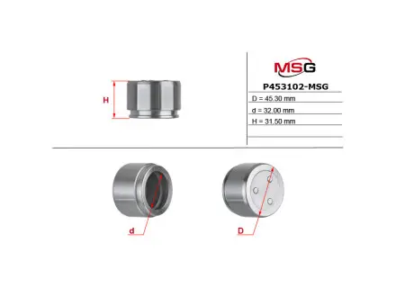 P453102MSG Поршень гальм. супорта перед. Mitsubishi Pajero IV 07-/Toyota Land Cruiser 00- (Sumitomo 45mm) MSG підбір по vin на Brocar