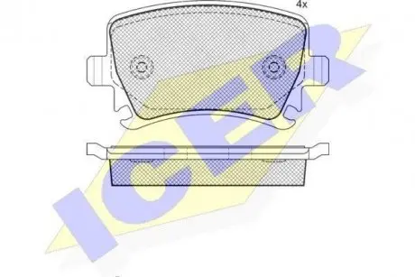181600 Тормозные колодки задние (17,0mm) VW-Passat 1.6FSI,1.9-2.0TDI 05- Caddy 04- ICER подбор по vin на Brocar
