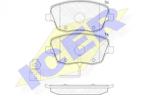 181597 Гальмівні колодки передні (18.8mm) VW Polo,Skoda Fabia,Roomster,Seat ICER підбір по vin на Brocar