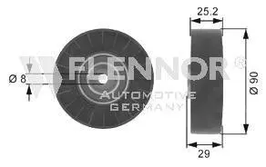 FU20909 Ролик ременя кондиціонера VW/Audi 2.6 / 2.8 V6 (діам.90 мм) INA,NSK Flennor підбір по vin на Brocar