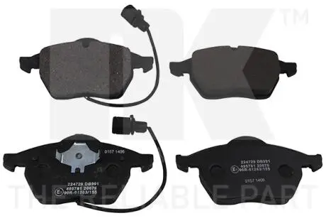 224729 Тормозные колодки передние (19.6mm) Audi 100 90-; A6 94- (ATE) NK подбор по vin на Brocar