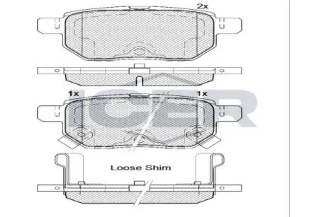 181947 Тормозные колодки задние (14.4mm) Toyota Auris/Yaris 06- ICER подбор по vin на Brocar