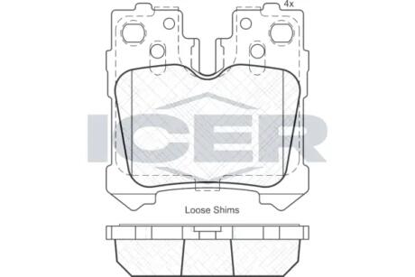 181936 Тормозные колодки задние Lexus 460/460L 2009- ICER підбір по vin на Brocar