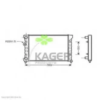 311170 Радиатор 525x320x34 VW Golf III 1.6 09/91- KAGER подбор по vin на Brocar