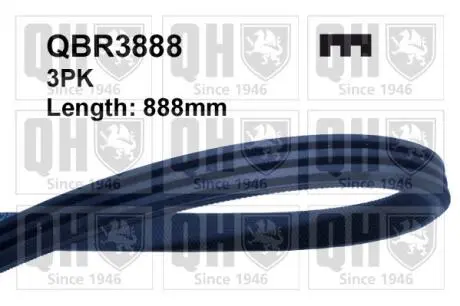 QBR3888 Ремінь поликлиновидный 3X888 QUINTON HAZELL підбір по vin на Brocar