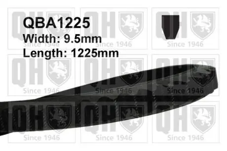 QBA1225 Ремінь клиновидний 10х1225 QUINTON HAZELL підбір по vin на Brocar
