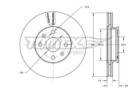 TX7215 TARCZA HAMULC. HYUNDAI GETZ 02-09 (-ABS) WEN. TOMEX подбор по vin на Brocar