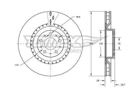 TX7374 TARCZA HAMULC. ALFA ROMEO 159 05-11 WEN TOMEX підбір по vin на Brocar