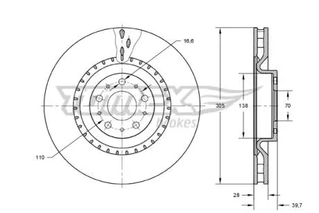 TX7374 TARCZA HAMULC. ALFA ROMEO 159 05-11 WEN TOMEX подбор по vin на Brocar
