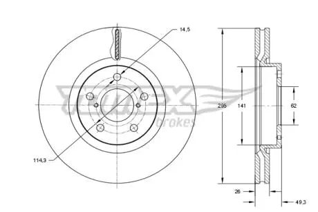 TX7323 TARCZA HAMULC. TOYOTA AVENSIS 05-09 TOMEX подбор по vin на Brocar