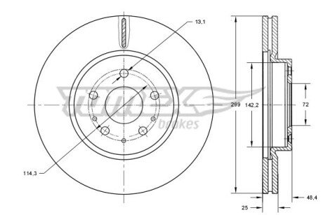 TX7322 TARCZA HAMULC. MAZDA 6 07-13 PRZÓD TOMEX подбор по vin на Brocar