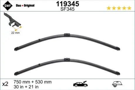 119345 Щітка склоочисника SWF підбір по vin на Brocar