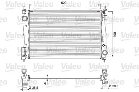 701717 Радиатор двигателя FIAT GRANDE PUNTO, PUNTO, PUNTO EVO 1.3D/1.4LPG 10.05- VALEO подбор по vin на Brocar