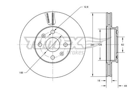 TX7162 TARCZA HAMULC. KIA PICANTO 04- TOMEX підбір по vin на Brocar