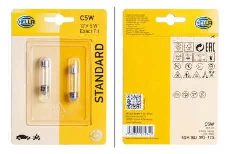 8GM002092123 Żarówka C5W 12V blister 2 szt HELLA підбір по vin на Brocar