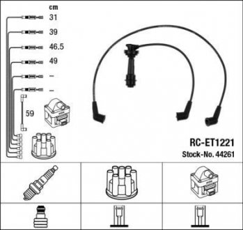 RCET1221 Комплект проводов зажигания NGK підбір по vin на Brocar