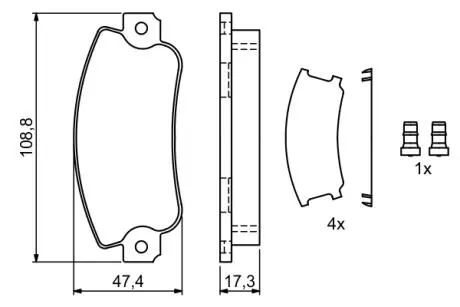 0986495456 Тормозные колодки перед. FIAT Uno 1,0/1,5 89-02 SEAT Ibiza-93 BOSCH підбір по vin на Brocar