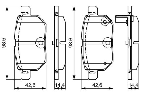 0986495286 Тормозные кол. зад. Toyota Yaris, IQ, AURIS 07 - BOSCH подбор по vin на Brocar